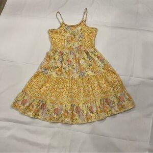 art class Yellow Floral Tiered Sundress with Pink Accents